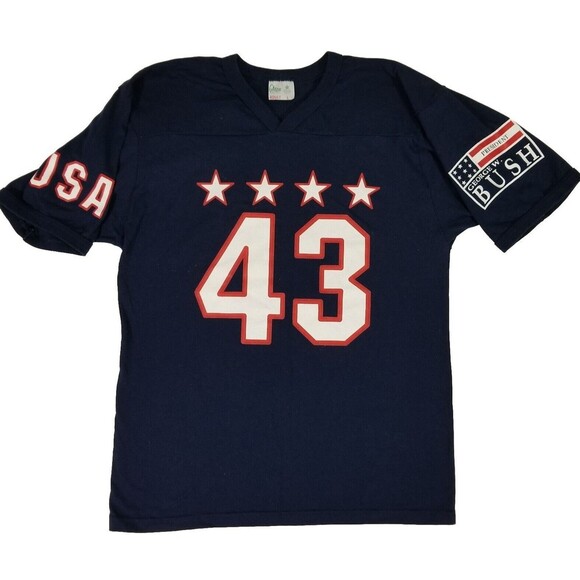 President George W Bush #43 Jersey Style T-Shirt by Gator Adult L USA Made 2000 - Picture 2 of 7